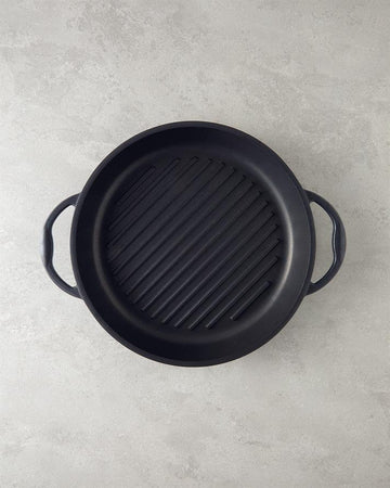 Perfecto Cast Iron Round Grill Pan 28 cm Black