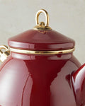 Perro Enamel Teapot Burgundy