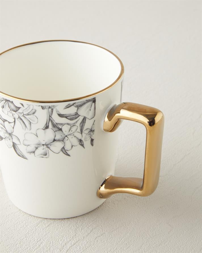 Petal New Bone China Mug 380 ml Gold