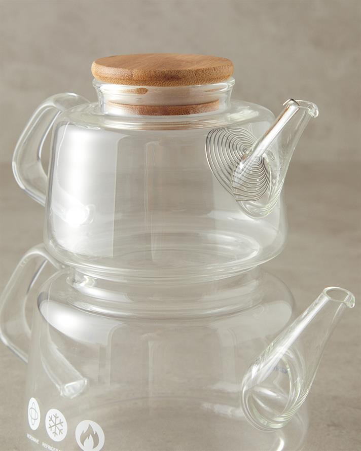 Pettine Borosilicate Teapot 500 ml+890 ml Transparent