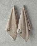 Pine Cotton Embroidered Face Towel 50x80 cm Beige