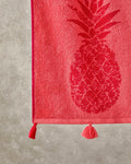 Pineapple Cotton Velvet Yarn Dyed Beach Towel 90x150 cm Fuchsia