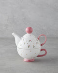 Pink Flowers New Bone China Teapot 400 ml Pink