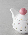 Pink Flowers New Bone China Teapot 400 ml Pink