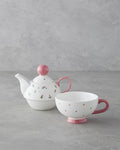 Pink Flowers New Bone China Teapot 400 ml Pink