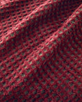 Plain Waffle Cotton Tv Blanket Burgundy-Green