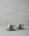 Polka New Bone China 4 Piece 2 Seater Coffee Cup Set Mink