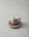 Polka New Bone China 4 Piece 2 Seater Coffee Cup Set Mink