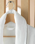 Premium Velvet 100% Cotton Connected Bathrobe White - Grey