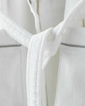 Premium Velvet 100% Cotton Connected Bathrobe White - Grey