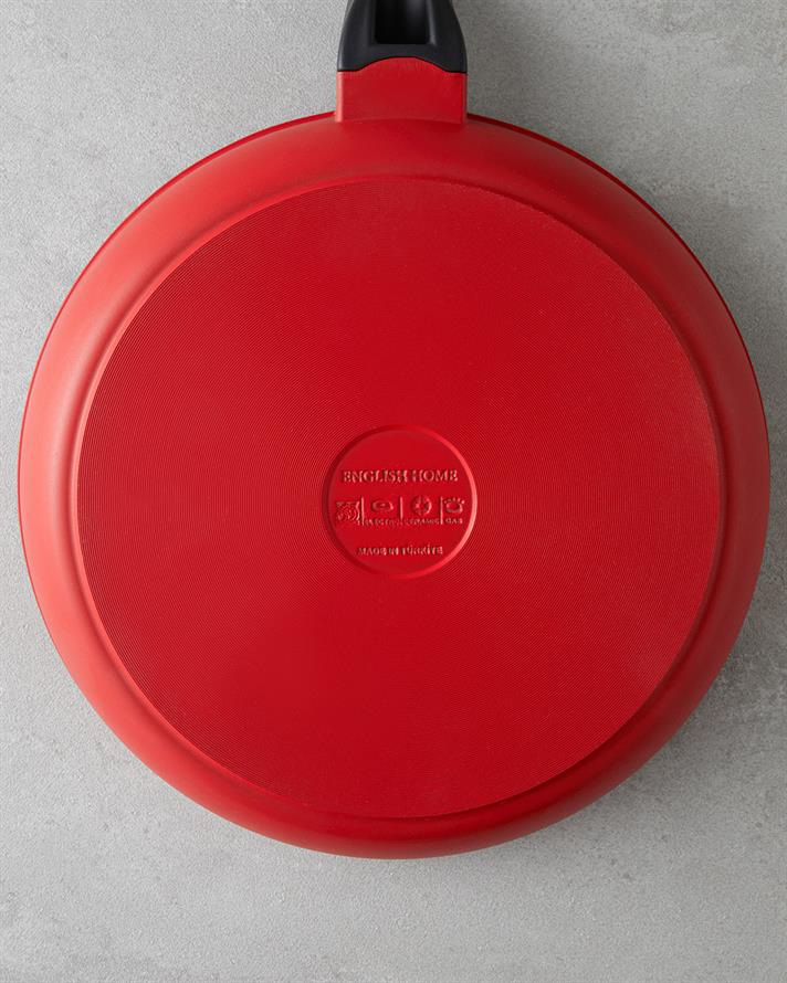 Prime Red Love Aluminum Cast Iron Frying Pan 26 cm Red