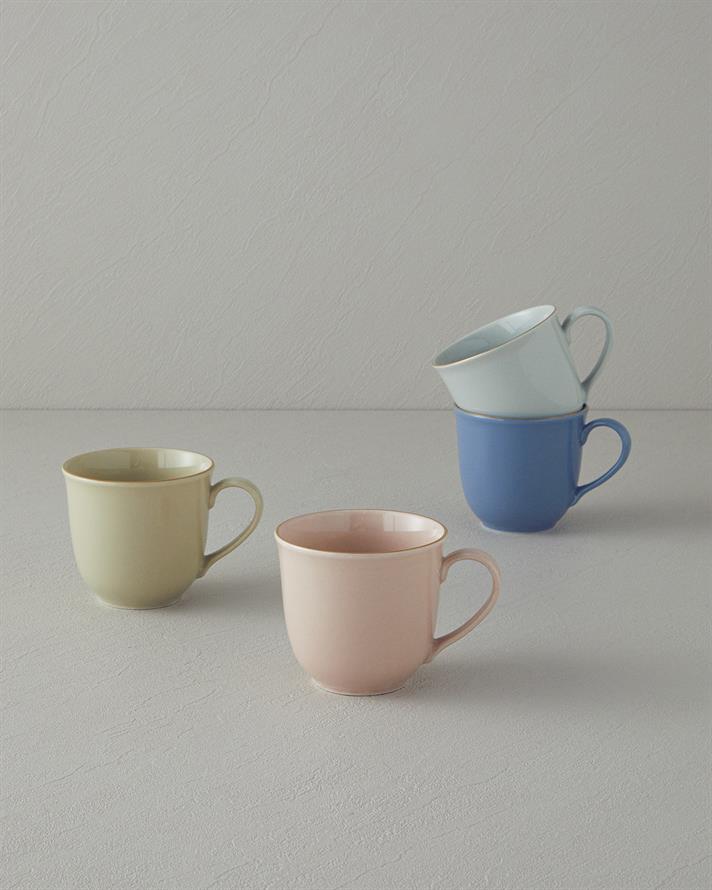 Pure Flower Porcelain Mug Light Blue