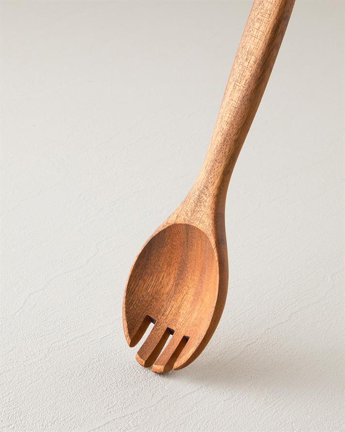 Pure Wooden Iroco Set of 2 Serving Utensils Coffee