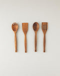 Pure Wooden Iroco Set of 2 Serving Utensils Coffee