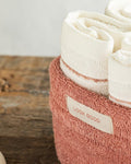 Quadro Cotton Towel Set of 4 30x40 cm Dried Rose - Ecru