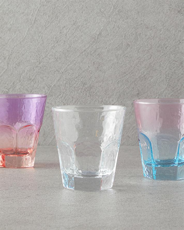 Ramona Glass 3-Piece Cup Pink - Orange