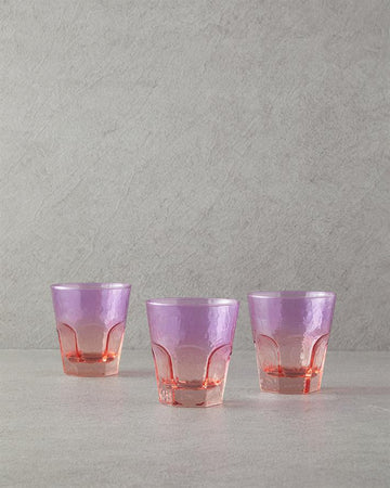 Ramona Glass 3-Piece Cup Pink - Orange