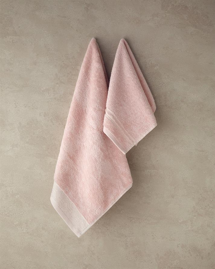 Rattan Cotton Face Towel Set Pink