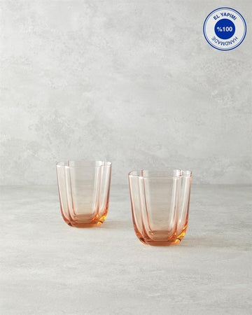 Reina Glass Handmade 2 Pcs Soft Drink Cup Powder