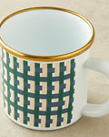 Retro Plaid Enamel Mug 350 ml Colorful