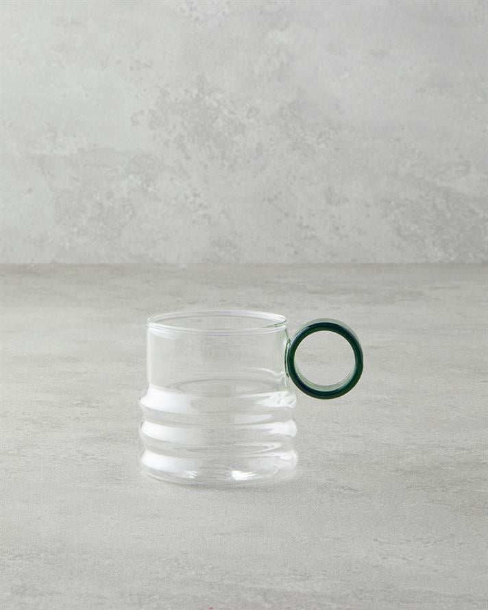 Ring Borosilicate Glass Mug Green