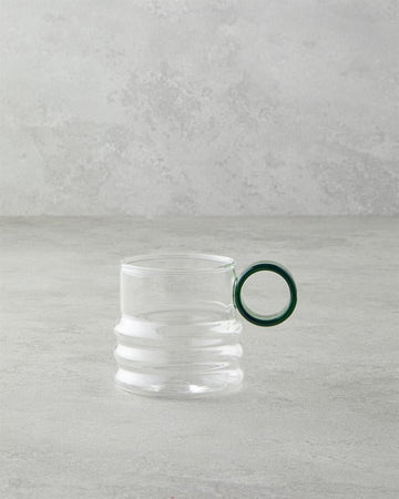 Ring Borosilicate Glass Mug Green