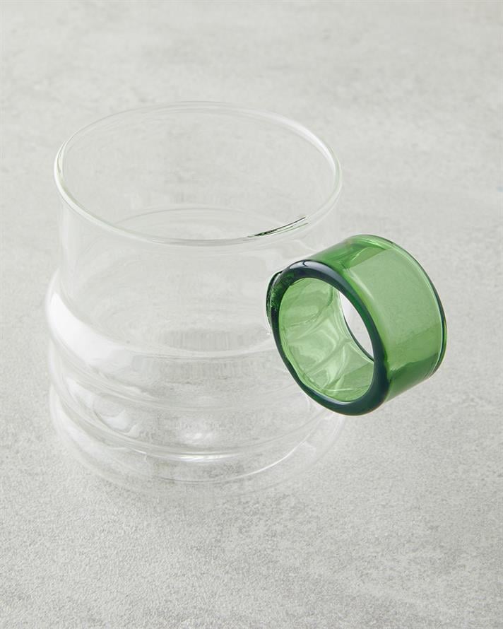 Ring Borosilicate Glass Mug Green