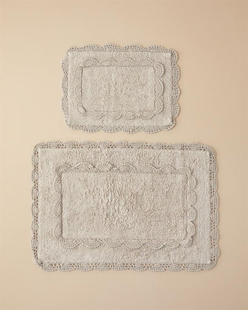 Romantic Cotton Bath Mat Set Beige