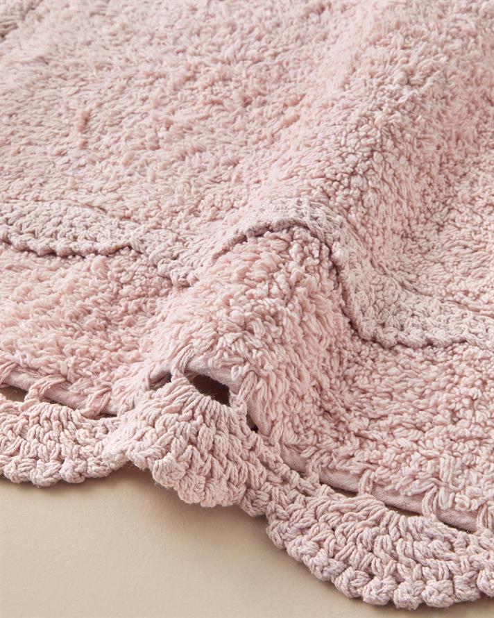 Romantic Cotton Bath Mat Set Pink
