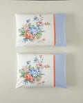 Rose Romance Combined Cotton 2-Piece Pillowcase 50x70 cm Blue