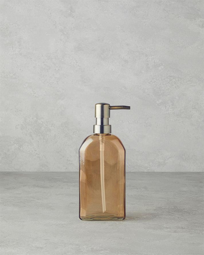 Roya Glass Bathroom Liquid Soap Dispenser Amber