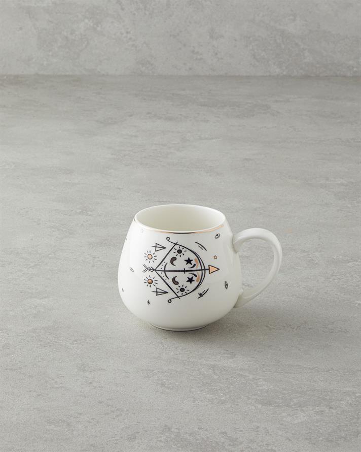 Sagittarius New Bone China Mug 325 ml Black-White-Gold