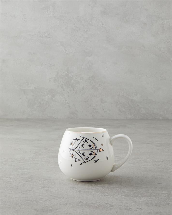 Sagittarius New Bone China Mug 325 ml Black-White-Gold