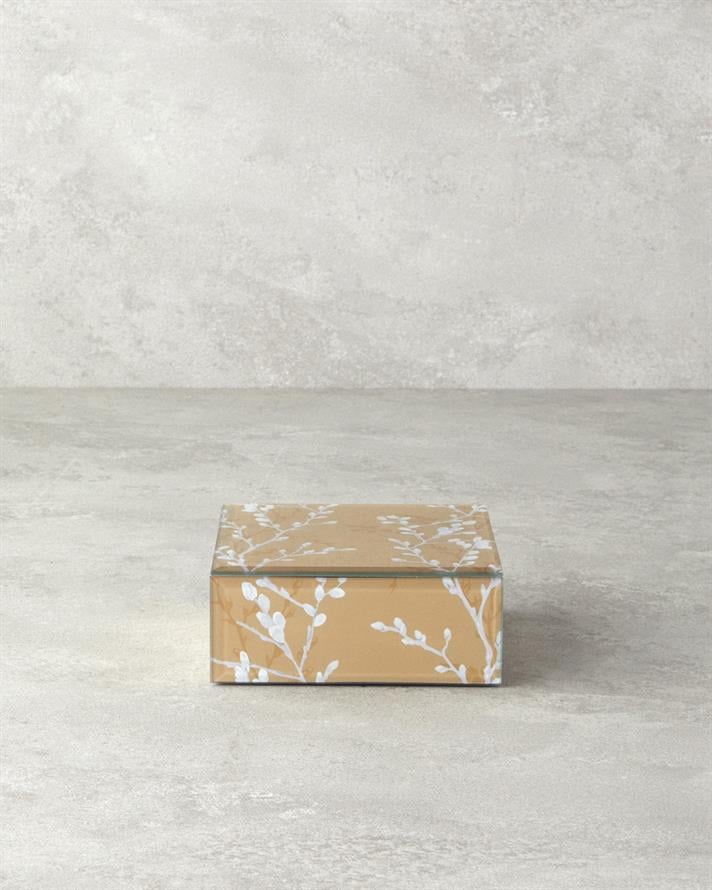 Sakura Garden Glass Decorative Box Beige