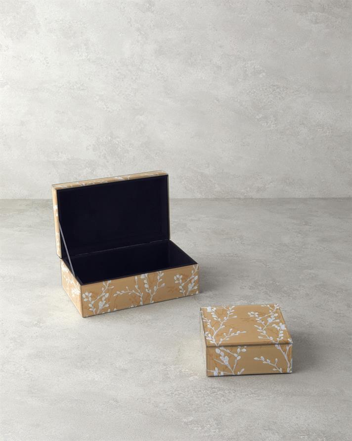 Sakura Garden Glass Decorative Box Beige