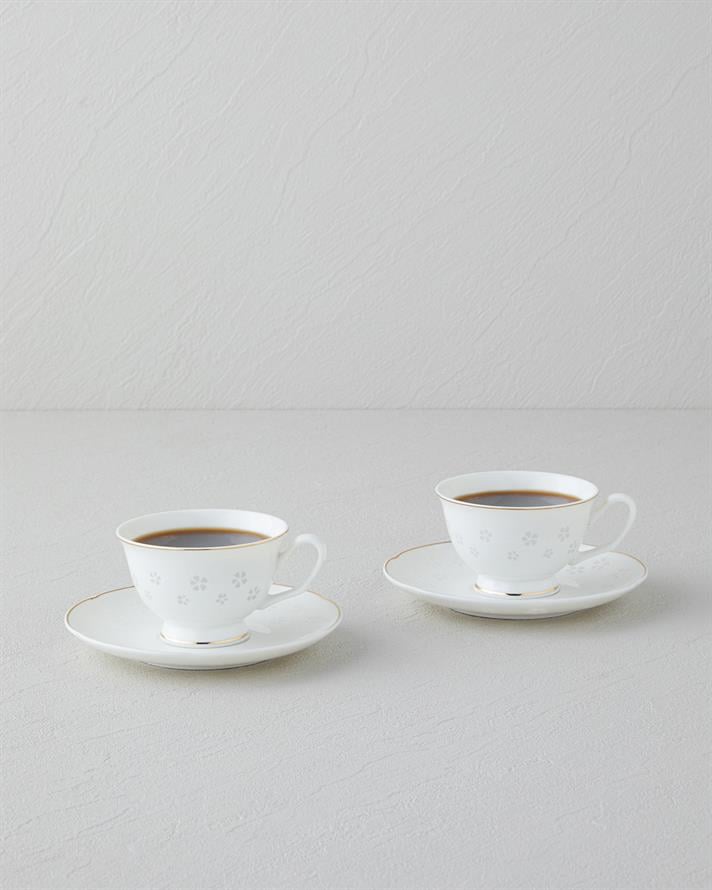 Sakura New Bone China 4 Piece 2 Seater Coffee Cup Set Gold