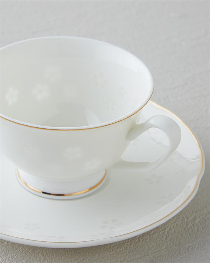 Sakura New Bone China 4 Piece 2 Seater Coffee Cup Set Gold