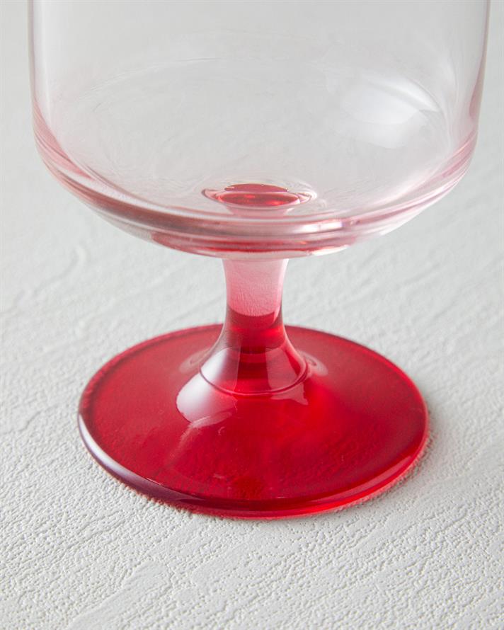 Sare 3-Piece Glass Goblet Red