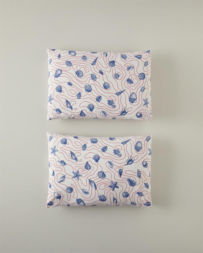 Seashell Shmphony 2-Pack Pillowcase Red-Dark Blue