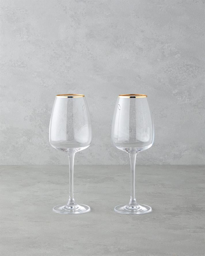 Serenity Crystal Goblet of 2 440 ml Gold