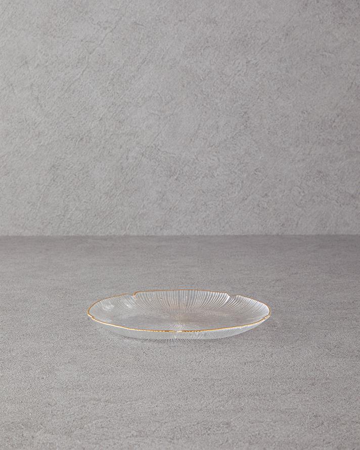 Siana Glass Cake Plate 21 cm Gold