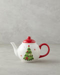 Snow Smile Dolomite Teapot 640 ml White - Red
