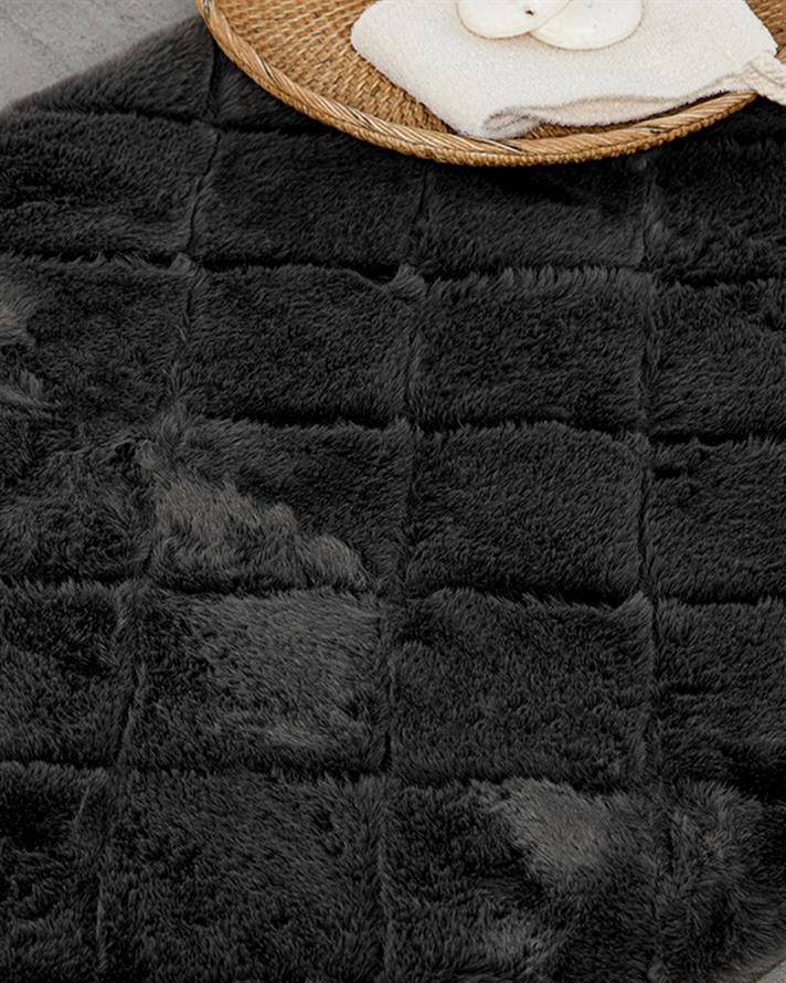 Soft Touch Rabbit Plush Bath Mat Anthracite