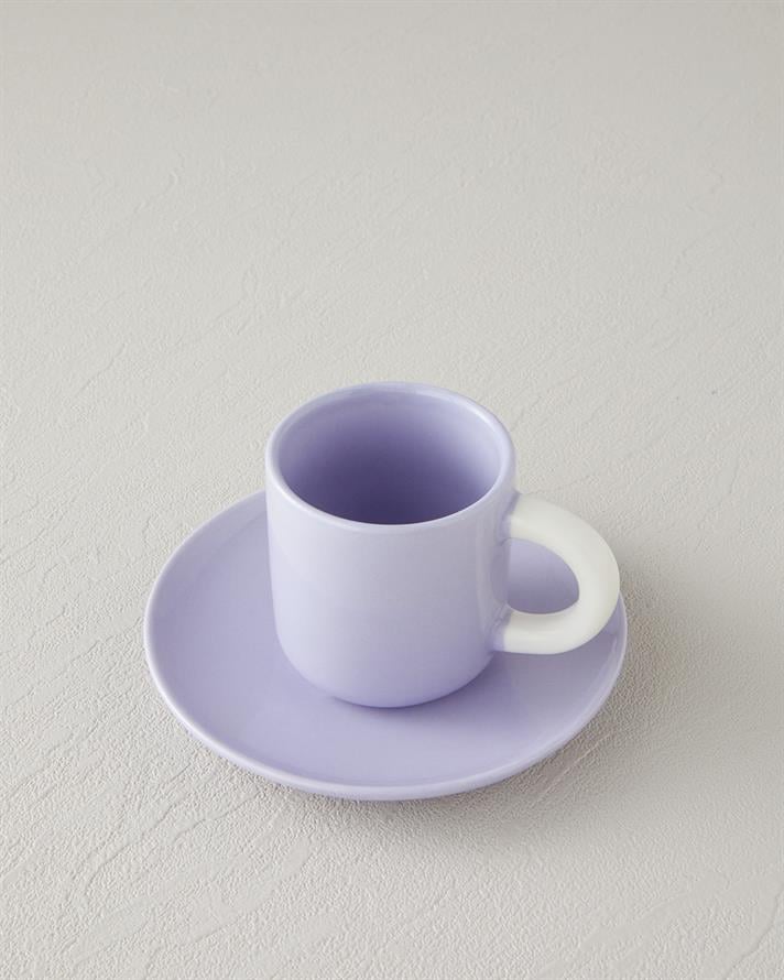 Softy New Bone China 8 Pieces 4 Seater Coffee Cup Set 100 ml Colorful