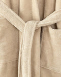 Softy Triga Hooded 100% Cotton Bathrobe Beige