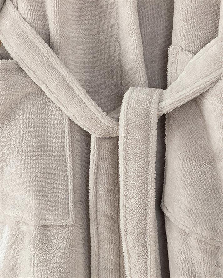 Softy Triga Hooded 100% Cotton Bathrobe Grey