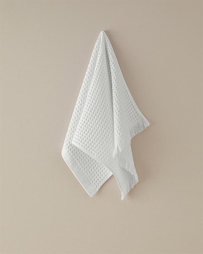 Sofia Cotton Waffle Face Towel 50x80 cm Ecru