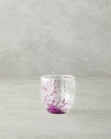 Sparkle Borosilkat Glass Double Walled Mug Pink