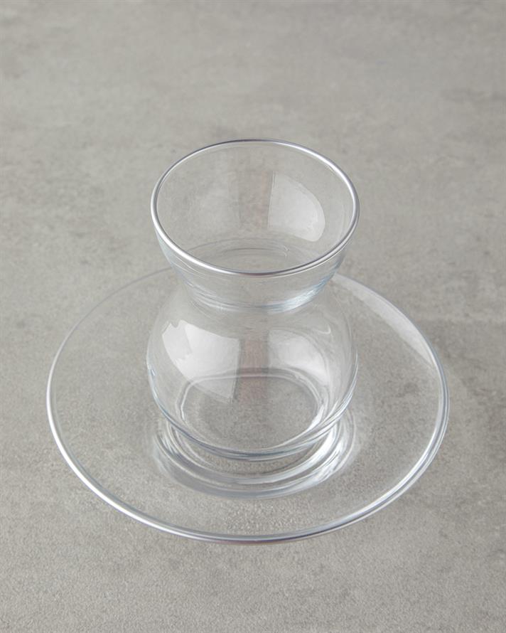Stellar Glass 12 Pieces 6 Person Tea Set 140 ml Silver