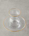 Stellar Glass 12 Pieces 6 Person Tea Set 140 ml Gold